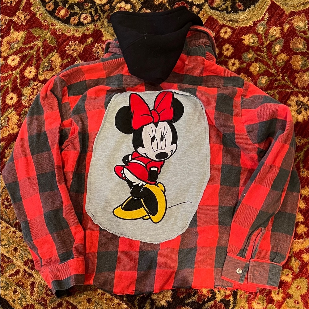 Minnie Mouse Red Plaid woman's flannel